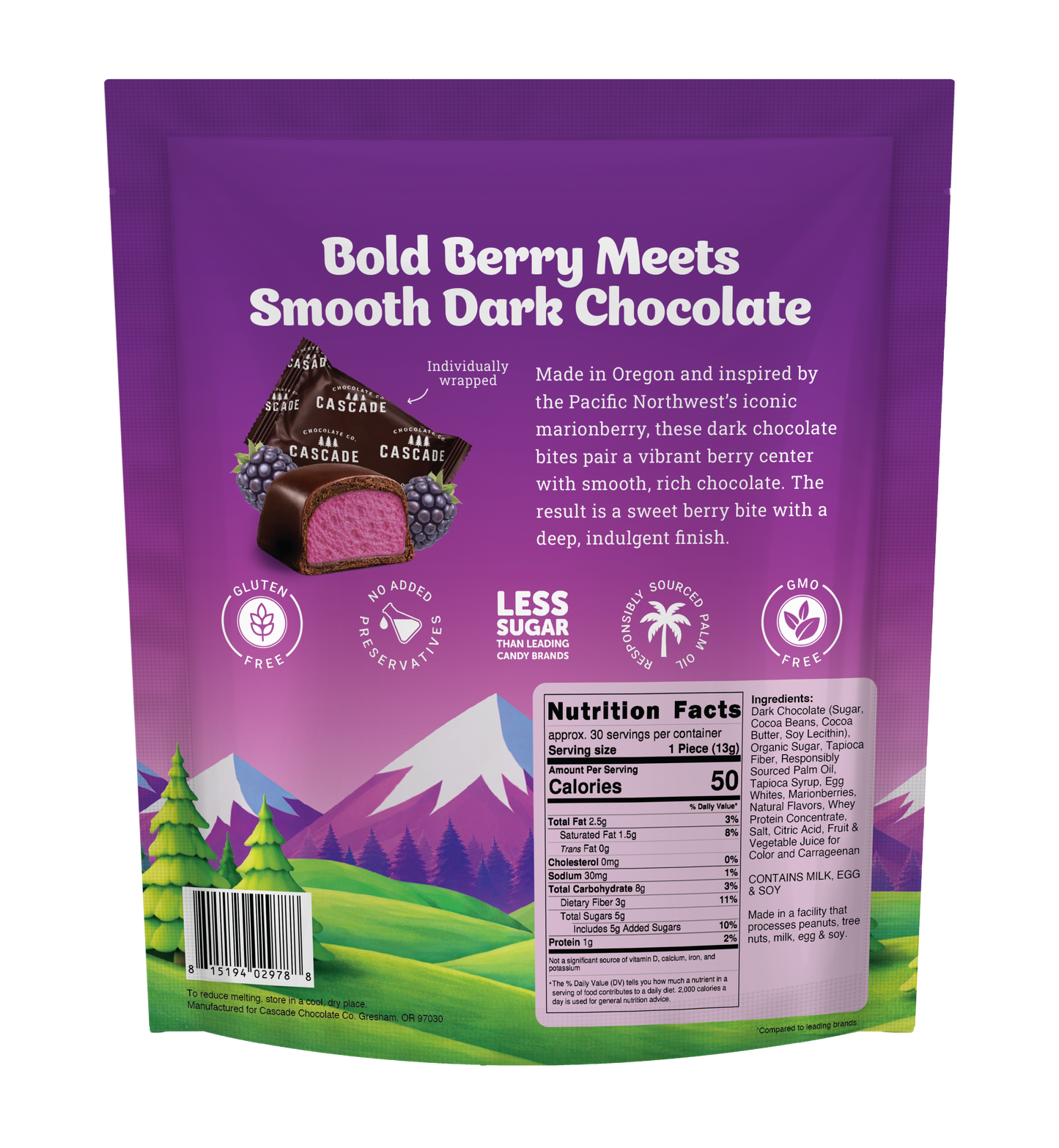 Marionberry Dark Chocolate Cloud Bites